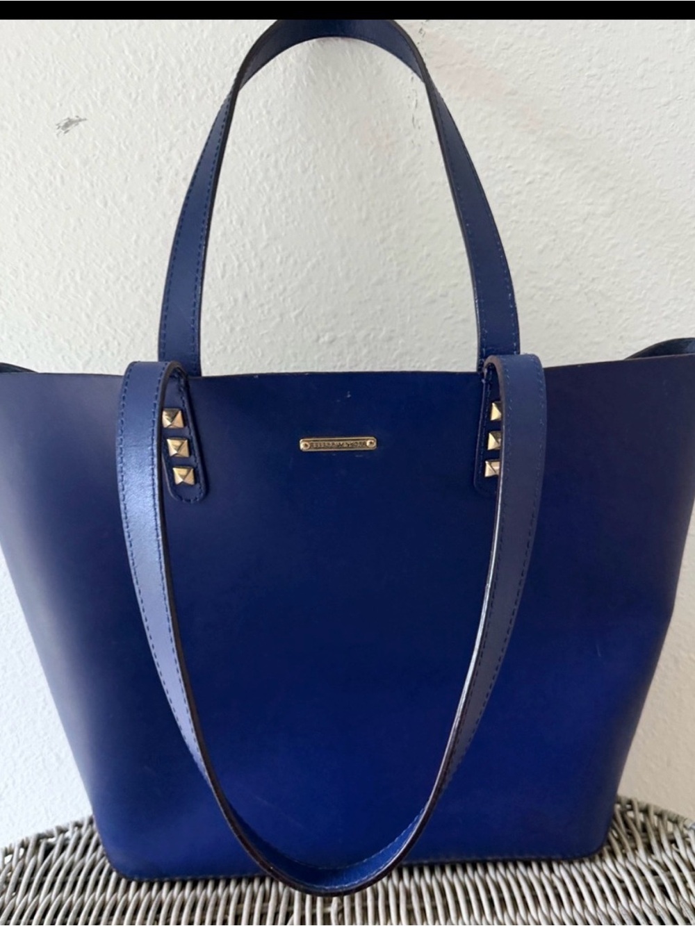 Rebecca Minkoff Navy Tote with Gold Stud Detail